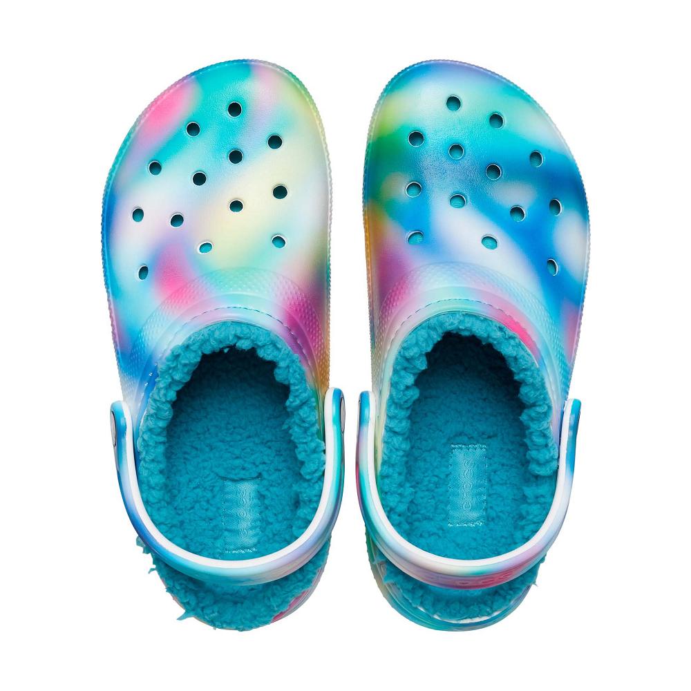 Turquoise / Multi Men's Crocs Classic Lined Solarized Clogs | NZ 0809EBCX